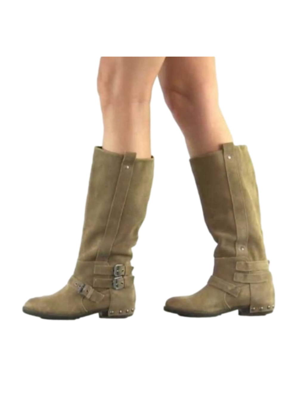 DV by Dolce Vita Bend Suede Triple Buckle Boots Size 8.5